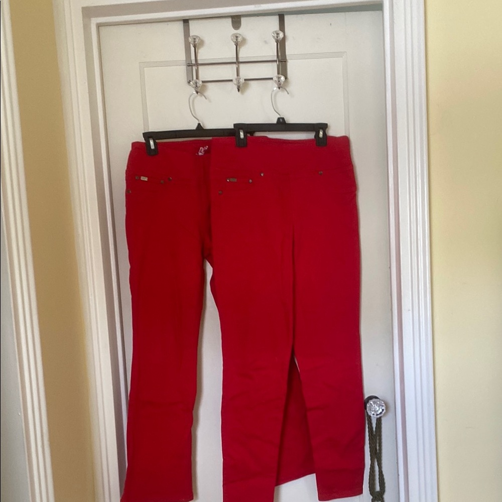 NWOT DG2 Vibrant Red Pants -2 pair!